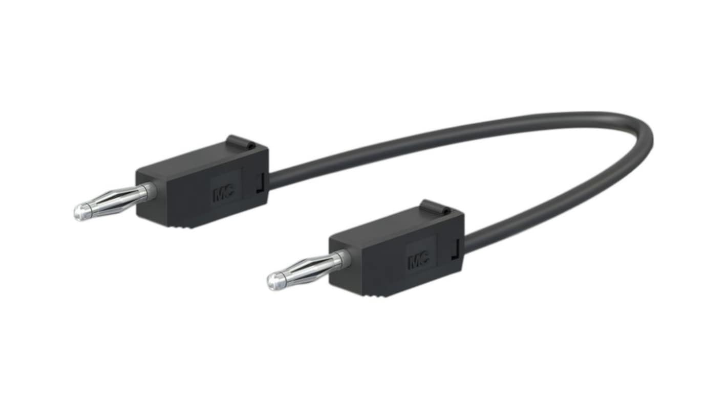 Staubli Test lead, 10A, 30 → 60V, Black, 60cm Lead Length