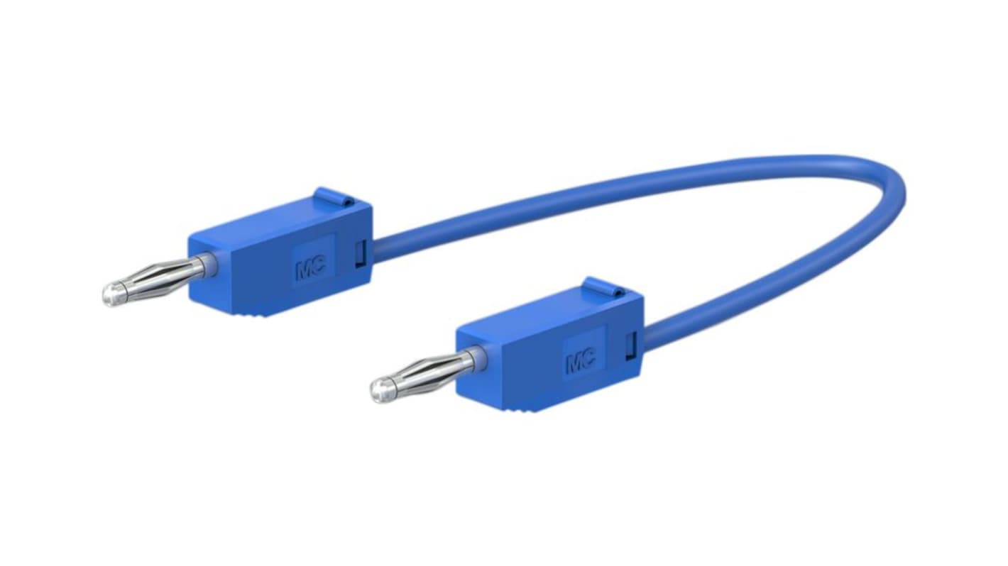 Staubli Test lead, 10A, 30 → 60V, Blue, 60cm Lead Length