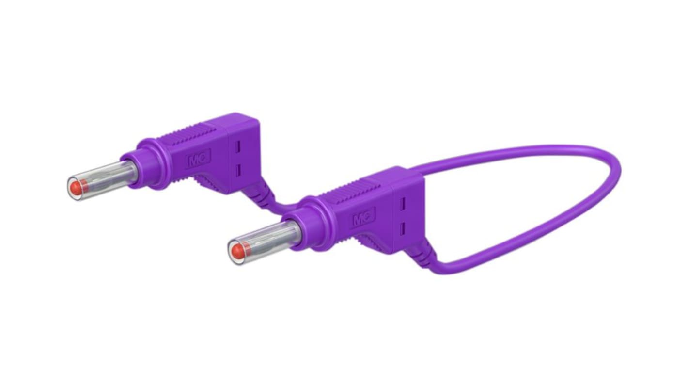 Staubli Test lead, 32A, 600V, Violet, 100cm Lead Length