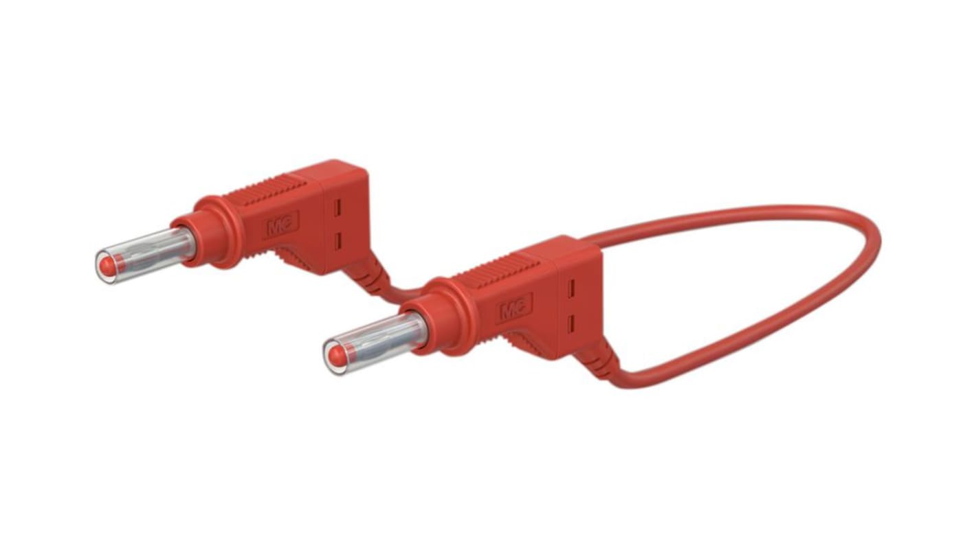 Staubli Test lead, 32A, 600V, Red, 150cm Lead Length
