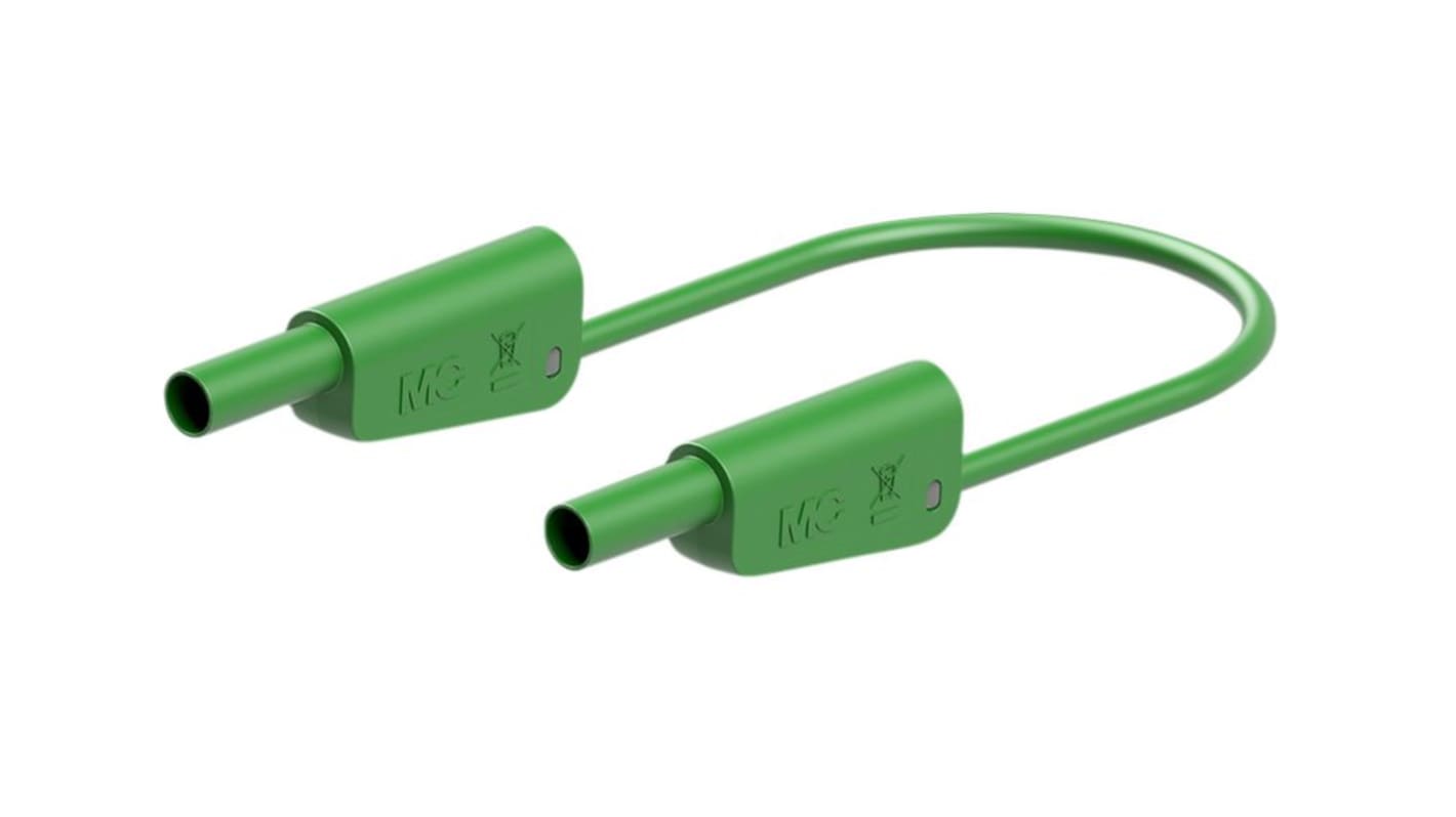 Staubli Test lead, 19A, 600 → 1000V, Green, 200cm Lead Length