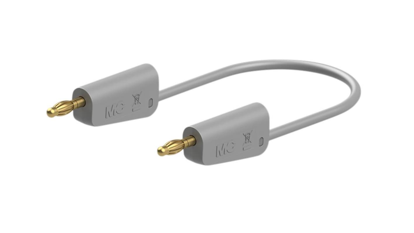 Staubli 4mm插头测试线, 150cm线长, 30 → 60V, 32A, 灰色, 插头
