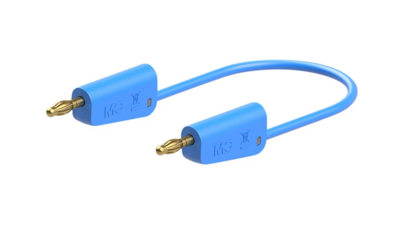 Staubli Test lead, 32A, 30 → 60V, Blue, 100cm Lead Length