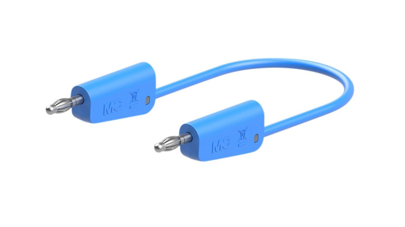 Staubli Test lead, 19A, 30 → 60V, Blue, 200cm Lead Length