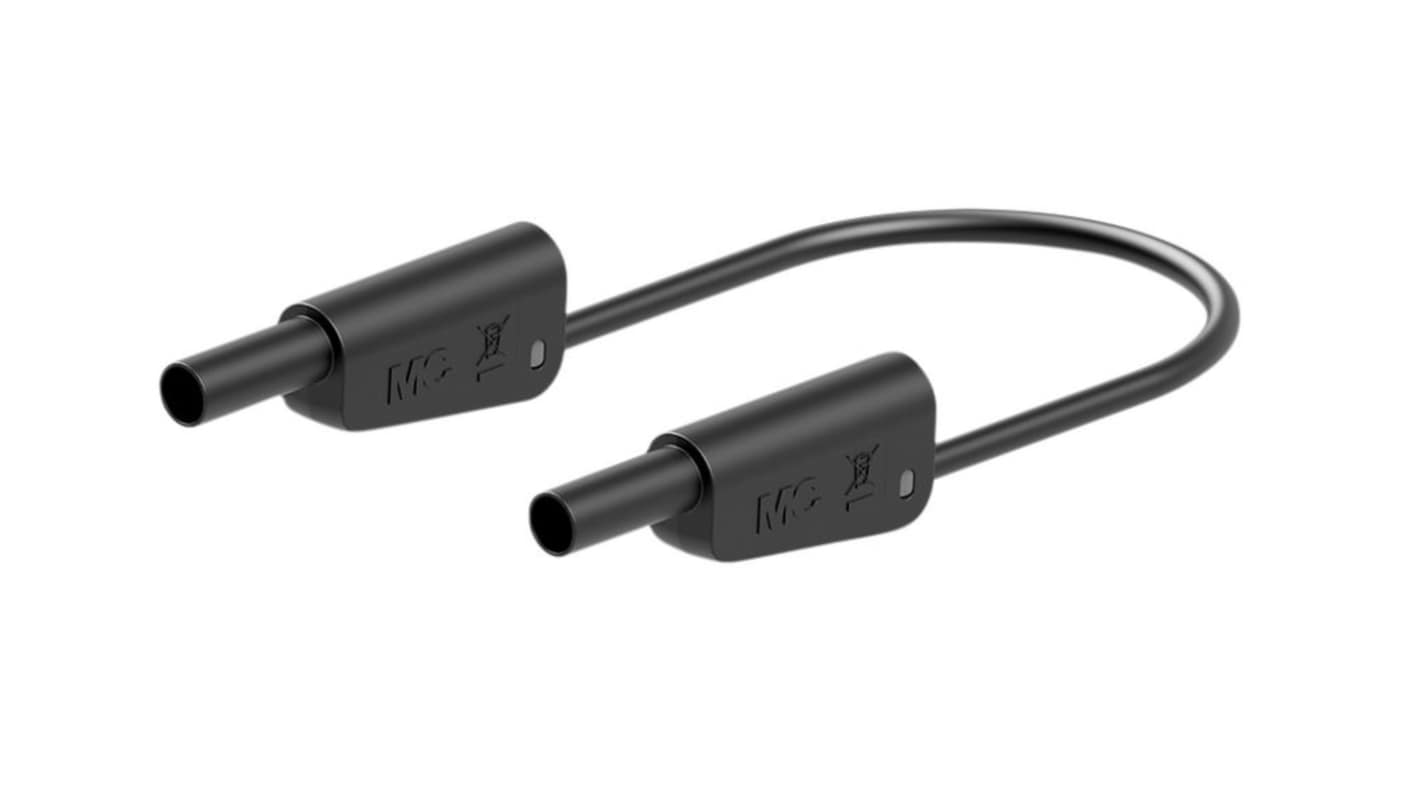 Staubli Test lead, 32A, 600 → 1000V, Black, 25cm Lead Length