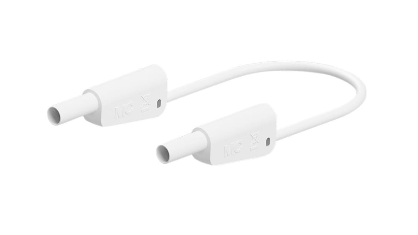 Staubli Test lead, 32A, 600 → 1000V, White, 150cm Lead Length