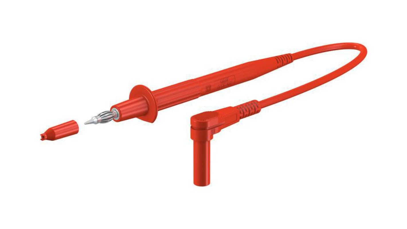 Staubli Test lead, 20A, 1kV, Red, 100cm Lead Length