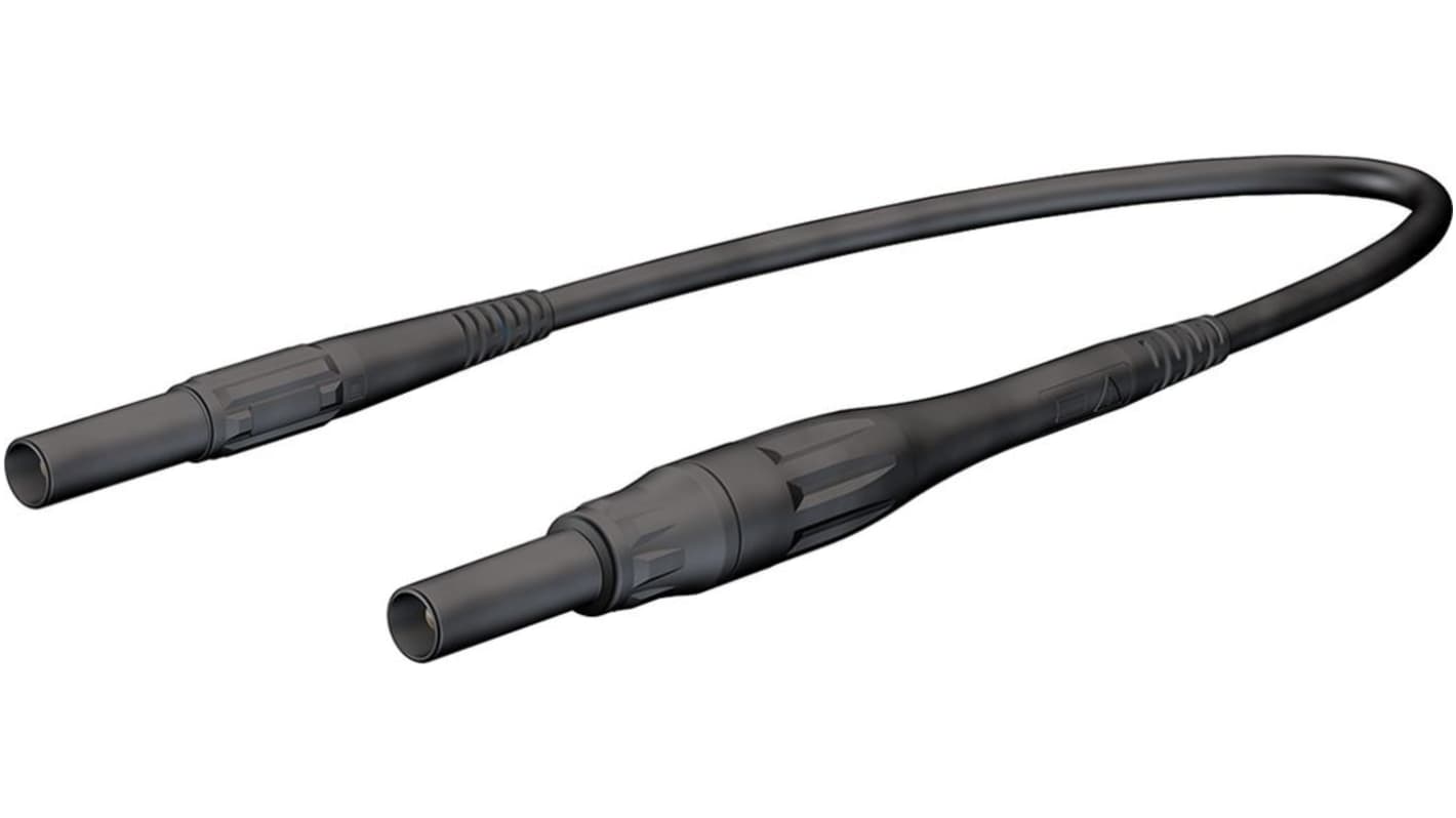 Staubli Test lead, 8A, 1kV, Black, 200cm Lead Length