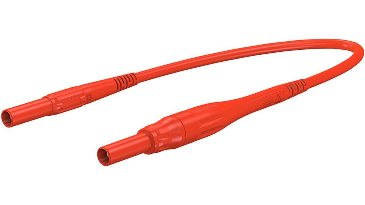 Staubli Test lead, 8A, 1kV, Red, 200cm Lead Length