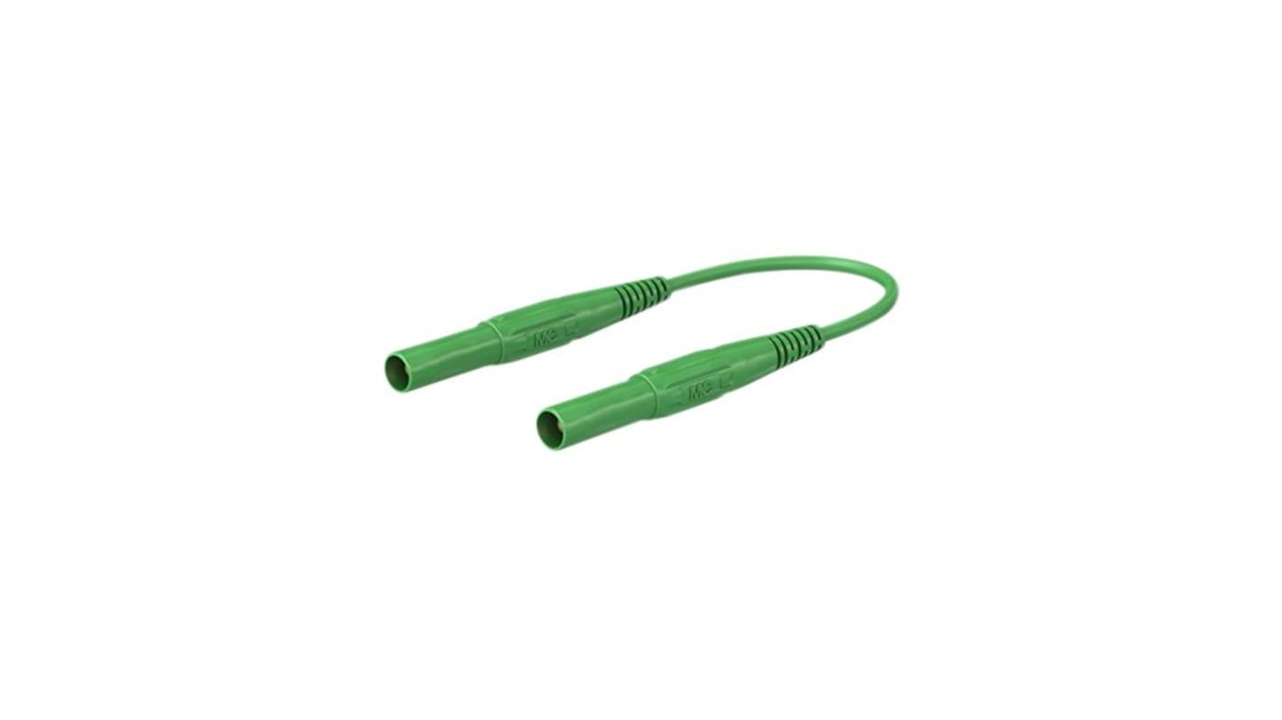Staubli Test lead, 19A, 1kV, Green, 150cm Lead Length