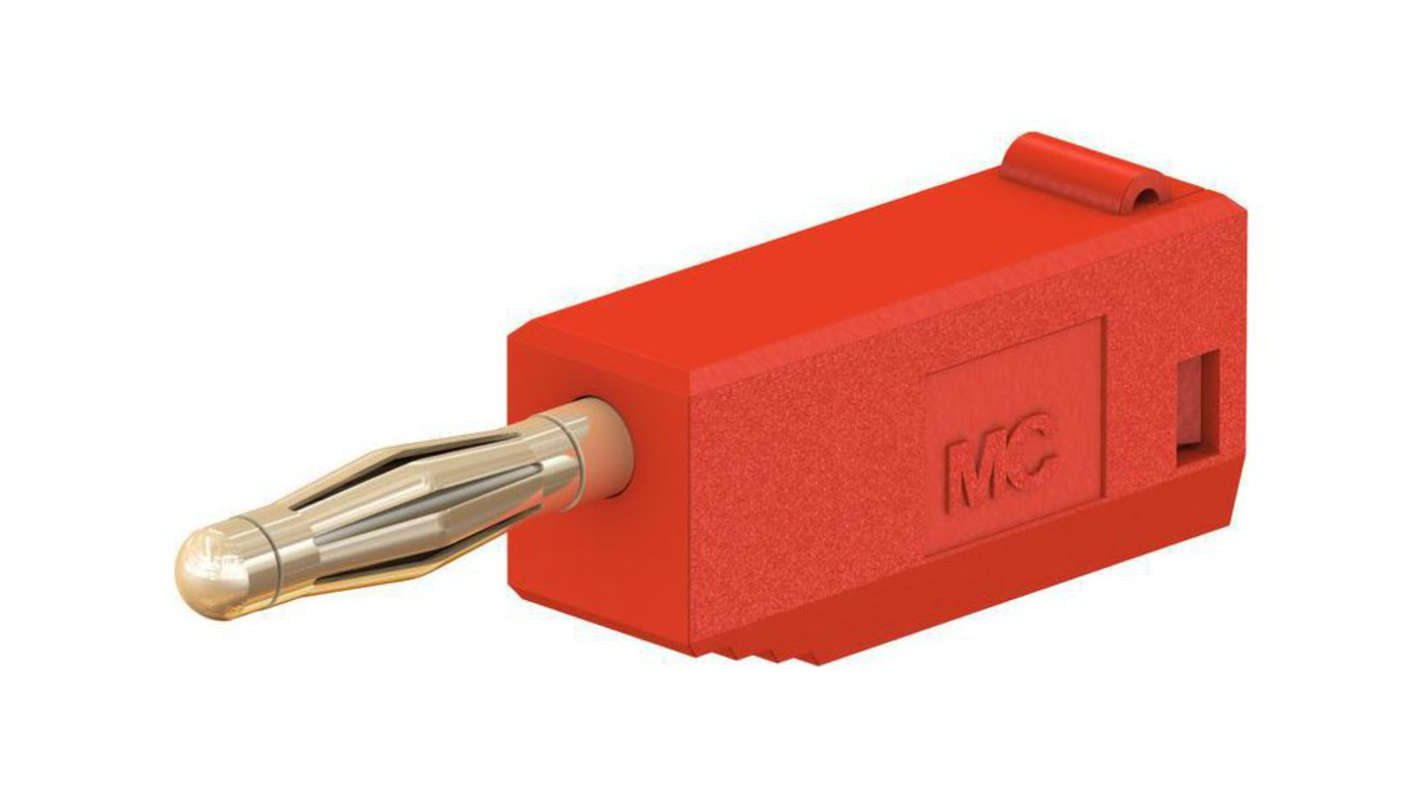 Staubli Red Plug Banana Plug, 2mm Connector, Solder Termination, 10A, 30 → 60V, Gold Plating