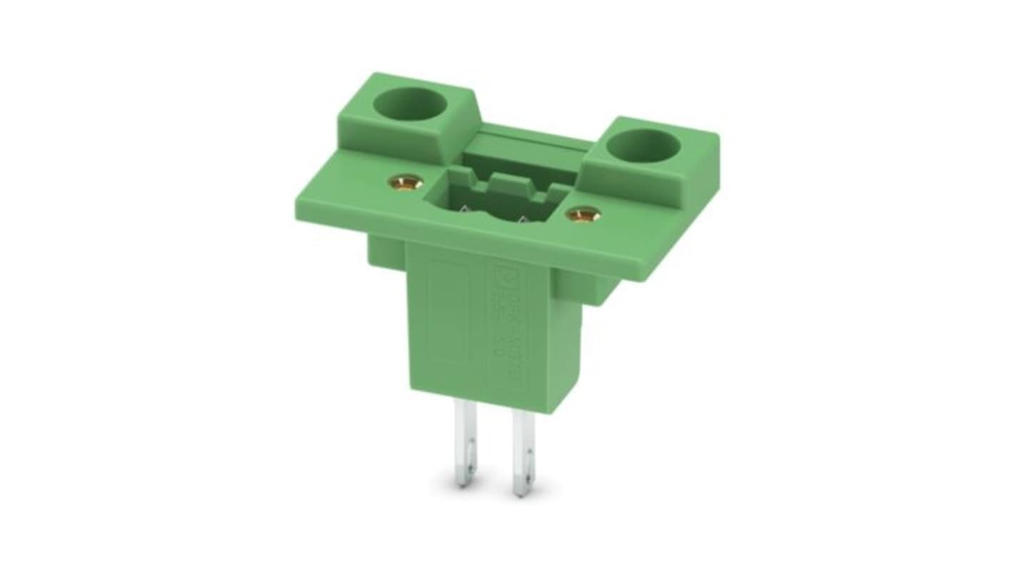 Phoenix Contact, 5mm Pitch, DFK-MSTB, 2 Way, , Pluggable Terminal Block, Feed Through Header, Direct Mounting, Slip-On,