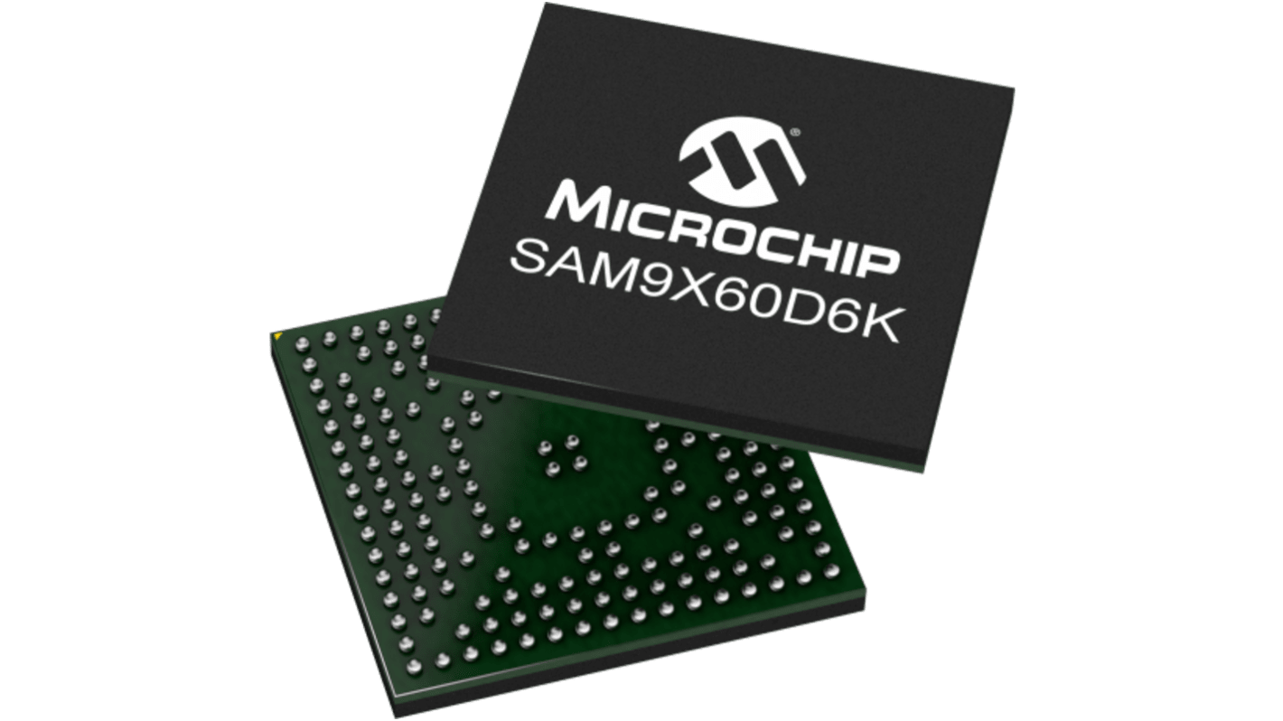 Microchip SAM9X72单片机, ARM926EJ-S内核, 196针, TFBGA, 最大800MHz, 64kB SRAM