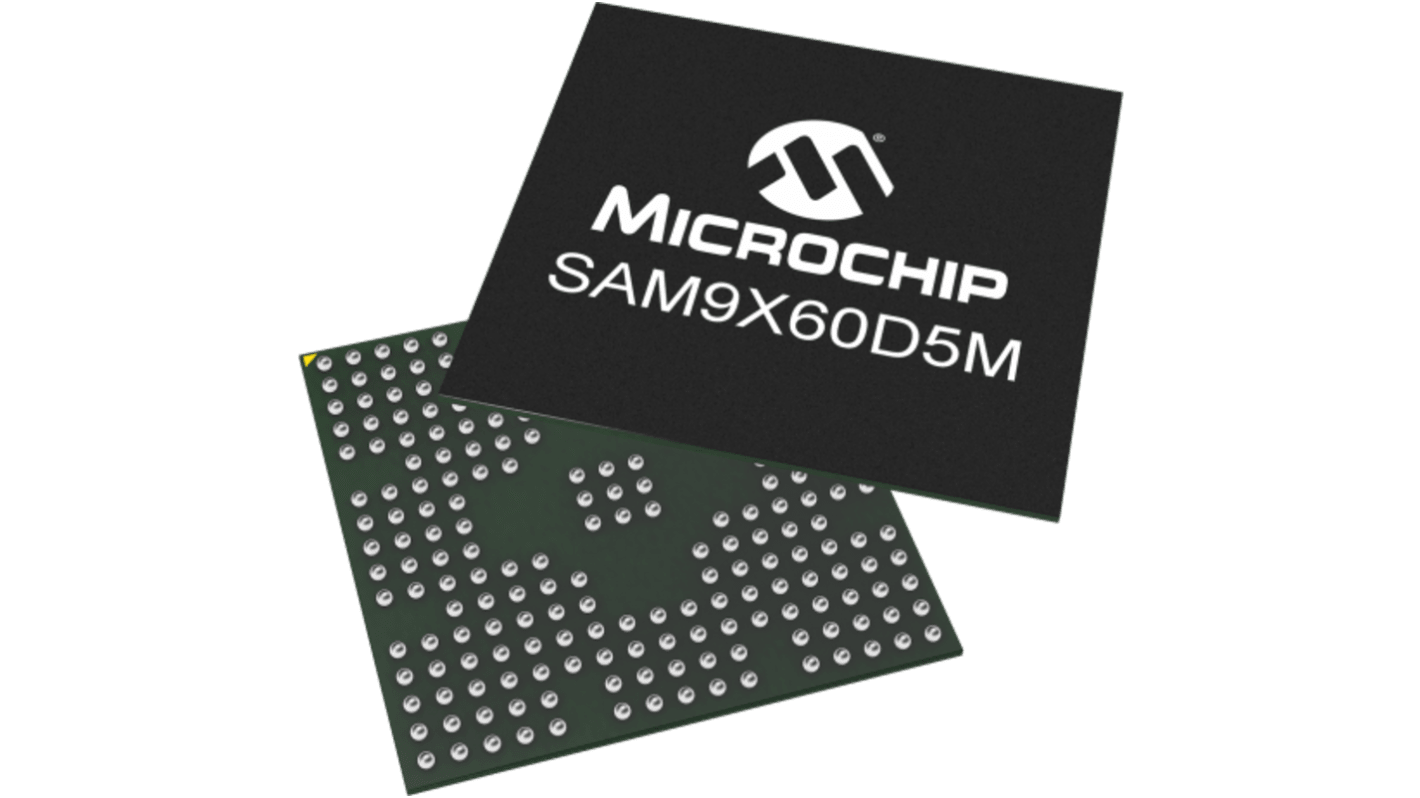 Microchip SAM9X72 マイコン, ARM926EJ-Sコア, 800MHz, 64 KB, SRAM, 233-Pin TFBGA
