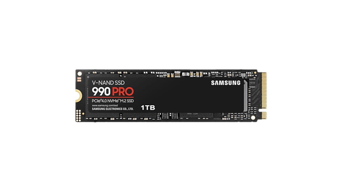 Samsung 1TB固态硬盘 SSD, PCIe Gen 4.0 x4 NVMe接口, M.2, 带散热器的三星固态硬盘 990 PRO, V-NAND TLC