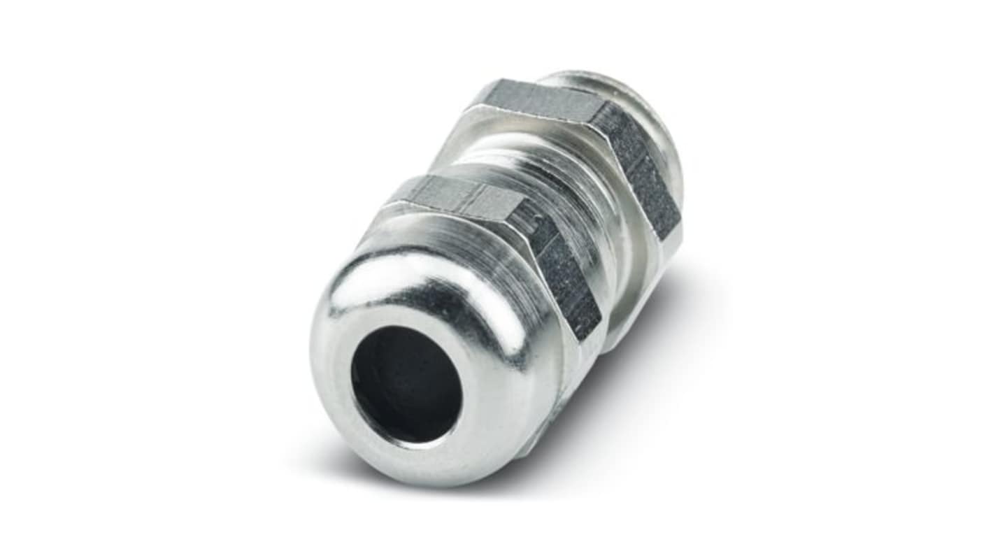 Phoenix Contact Silver Nickel Plated Brass Cable Gland, M12 Thread, 3mm min., 6.5mm max., IP66, IP68, IP69