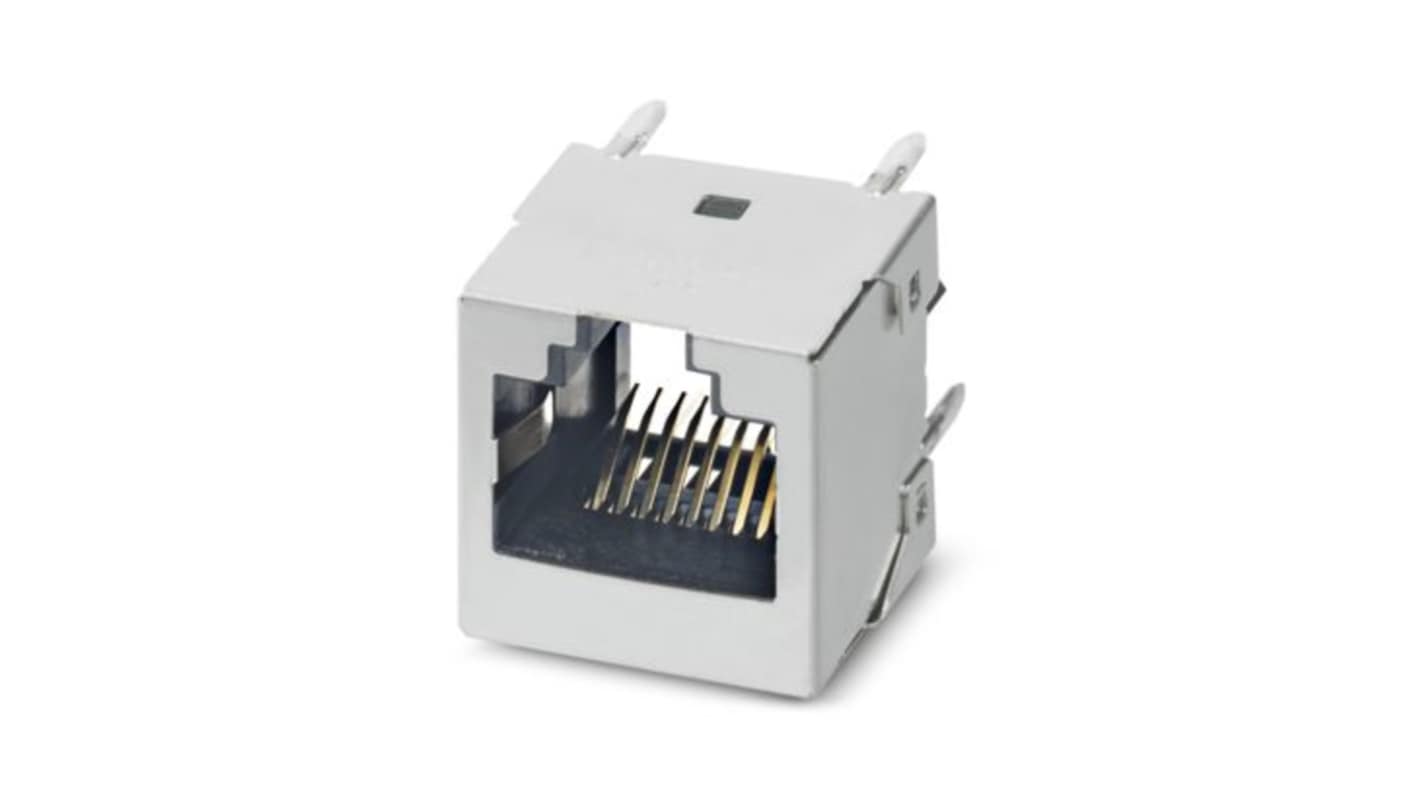 Phoenix Contact Female RJ45 Connector, PCB Mount, Through Hole Straight 1 Port 8 -Way