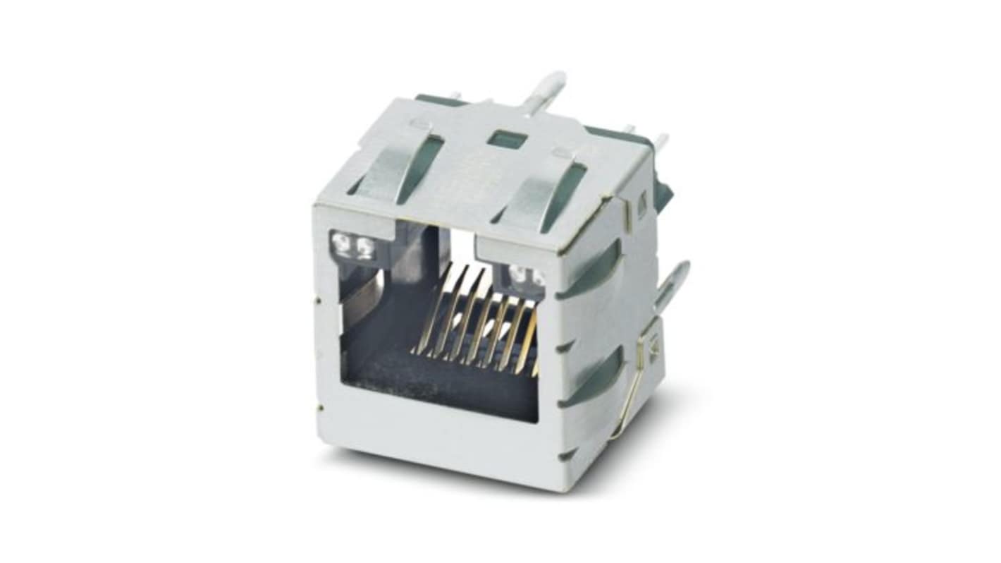 Phoenix Contact Female RJ45 Connector, PCB Mount, Through Hole Straight 1 Port 8 -Way