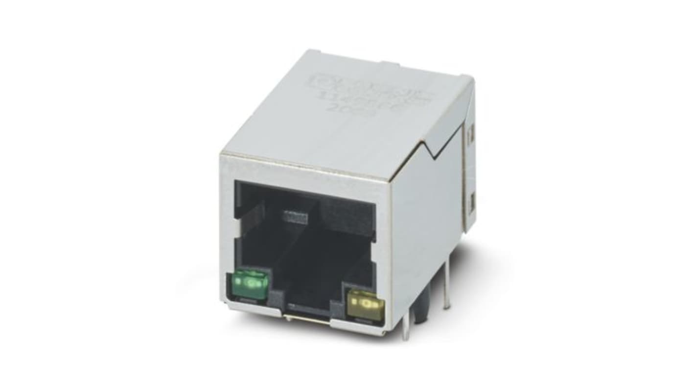 Phoenix Contact RJ45接口, PCB，THT安装, 单口, 8路, 直向
