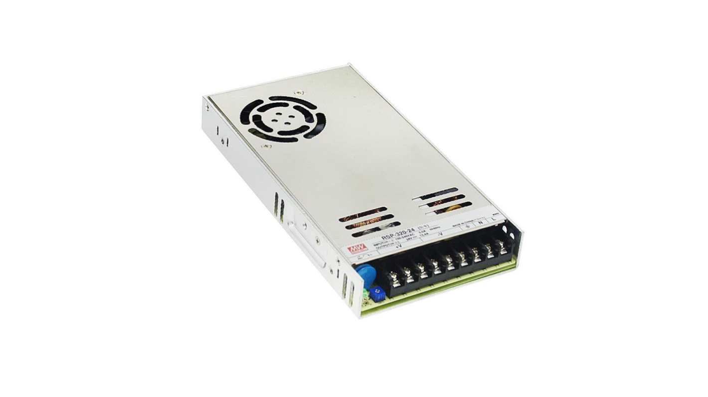 MEAN WELL Switching Power Supply, RSP-320-15, 15V, 21.4A, 321W, 124 → 370V dc Input Voltage