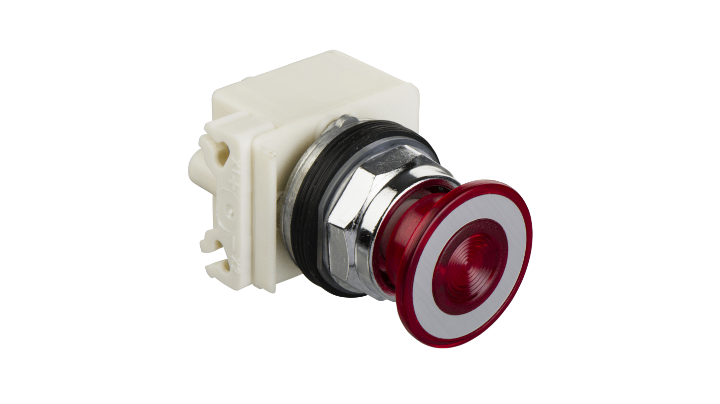 Schneider Electric 带灯红色按钮, Φ30mm开孔, 推挽, IP66, 9001K系列