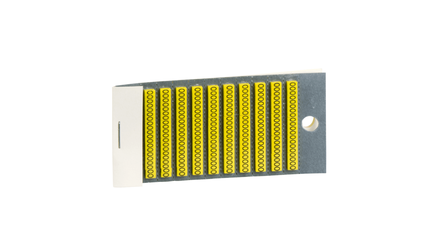 Schneider Electric Linergy DZ5 Clip On Cable Marker, Yellow, Pre-printed "O", for Cable End, AR1MB010