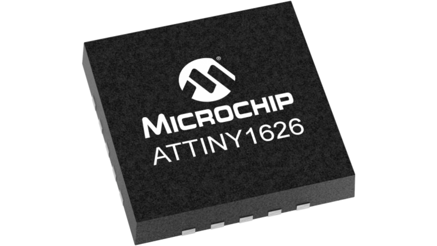 Microchip 12 bit ADC, ATTINY16 Microcontroller, 20MHz, 16 KB RAM, 20-Pin VQFN