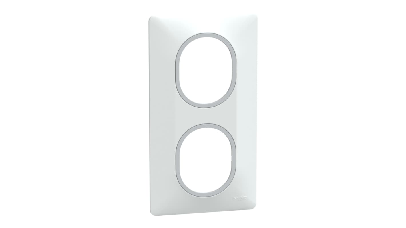 Schneider Electric 塑料灯开关面板, 白色, 翘板开关, 2位, 158mm高