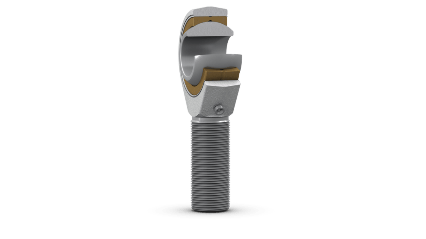 SKF SAKAC M22 x 1.5 Male Steel Rod End, 22mm Bore, 114mm Long, Metric Thread Standard, Male Connection Gender