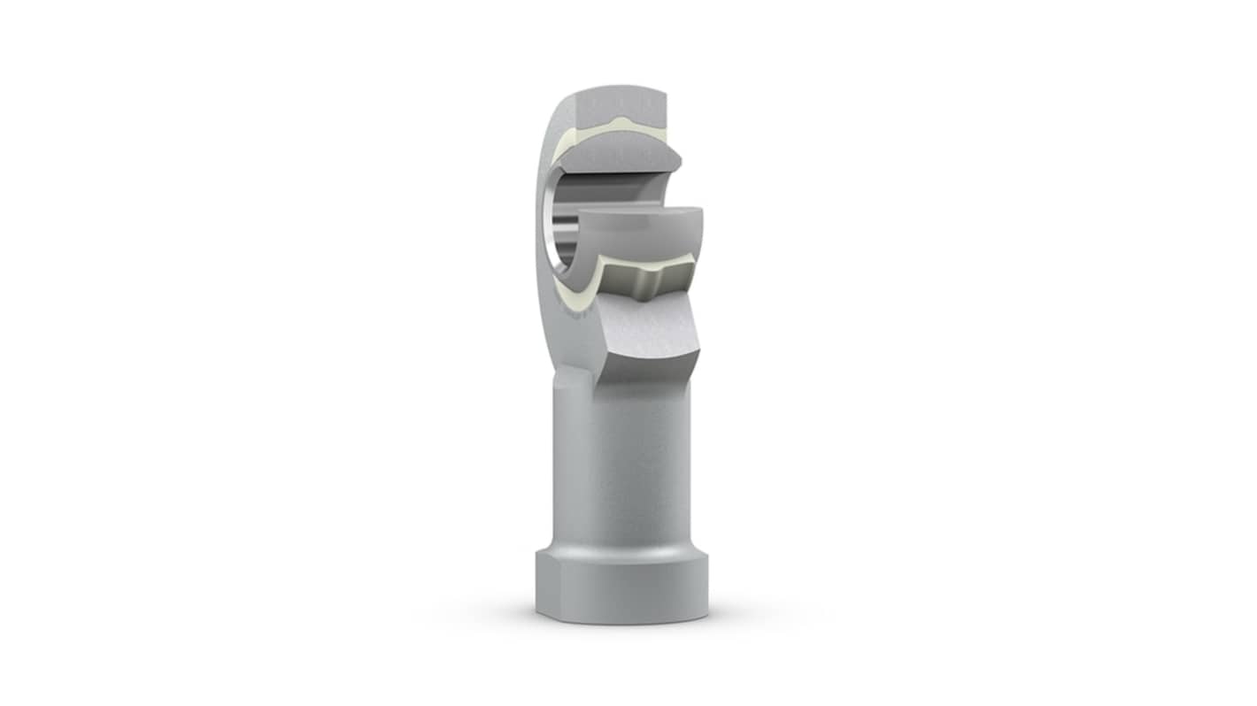 SKF SIKB M16 x 1.5 Female Steel Rod End, 16mm Bore, 87mm Long, Metric Thread Standard, Female Connection Gender
