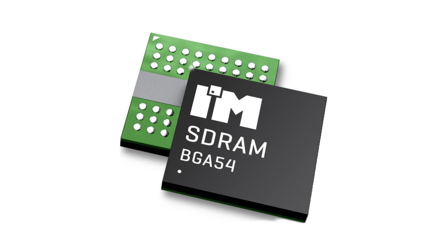 Intelligent Memory IM5116SDBBBG-6I, SDRAM 512Mbit Surface Mount, 166MHz, 54-Pin FBGA
