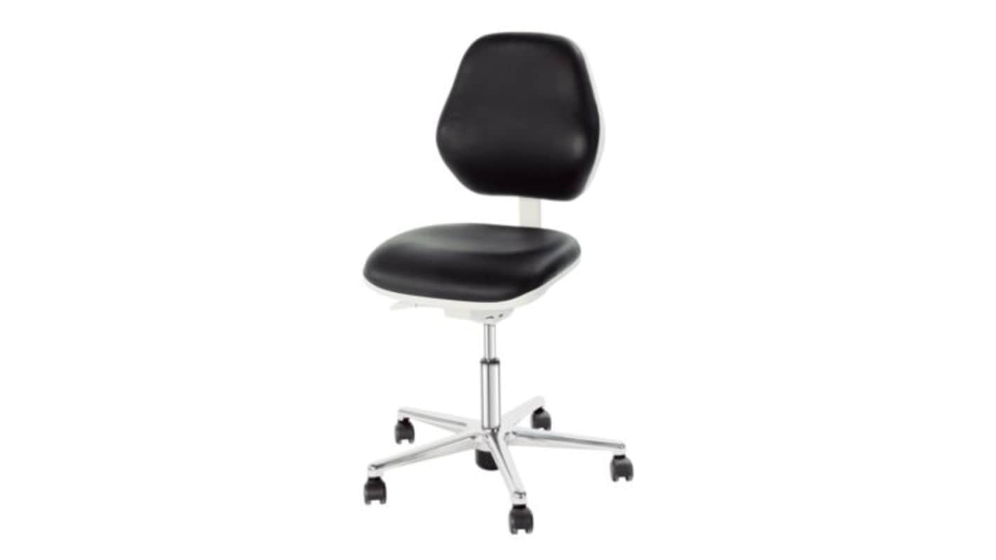 Bosch Rexroth Black Leather Desk Chair, 120kg Weight Capacity