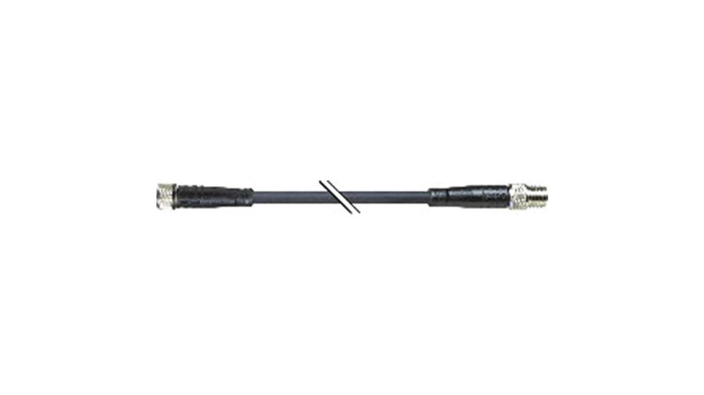 B&R Straight Male 4 way M8 to Straight Female 4 way M8 Actuator/Sensor Cable, 2m