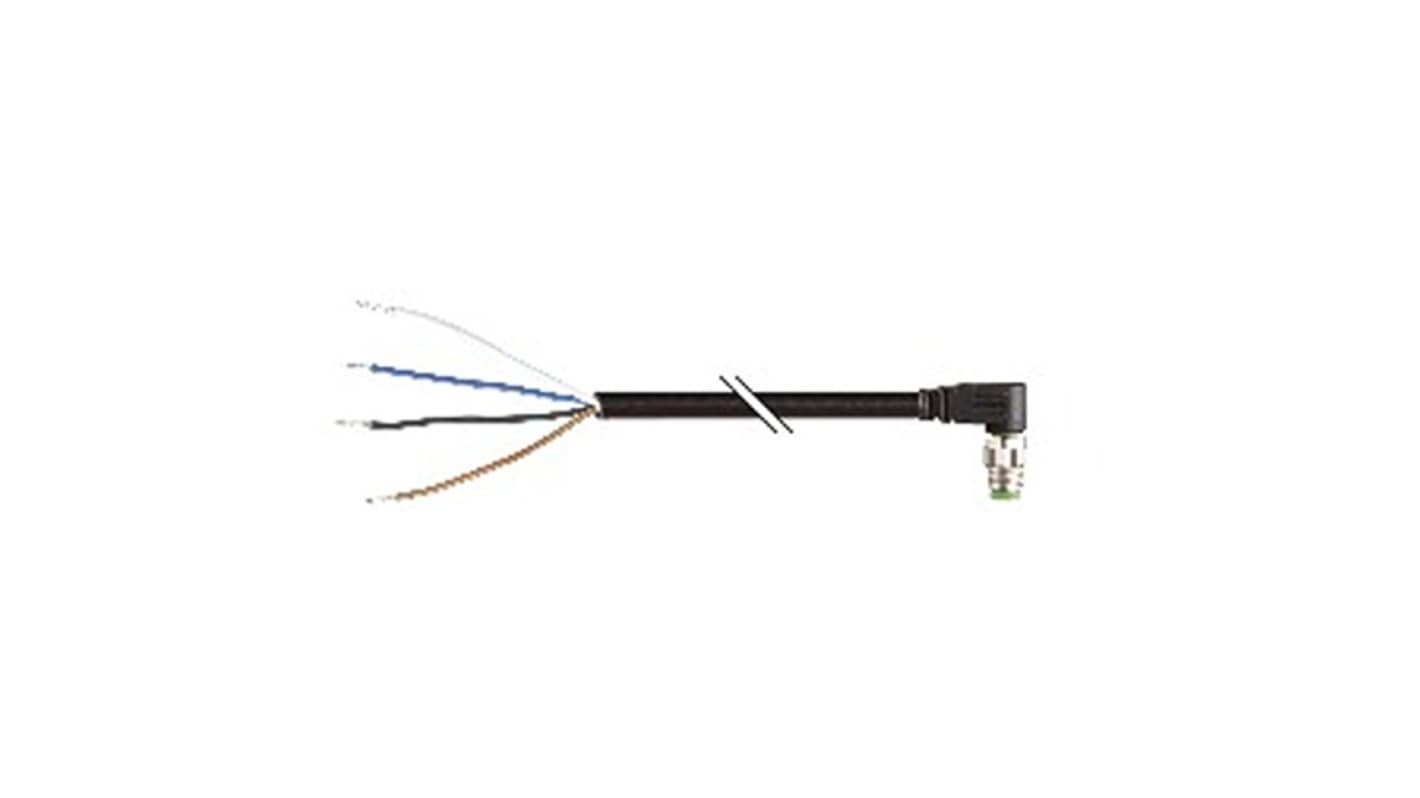 B&R Right Angle Male 4 way M8 to Unterminated Actuator/Sensor Cable, 5m