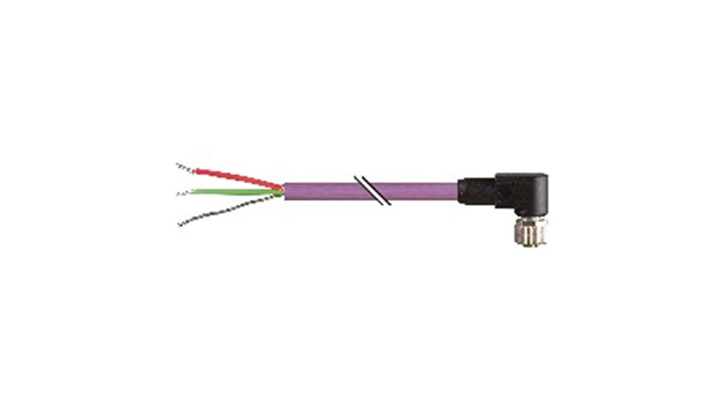 B&R Right Angle Female 5 way 5 Pin Socket to Unterminated Actuator/Sensor Cable, 5m