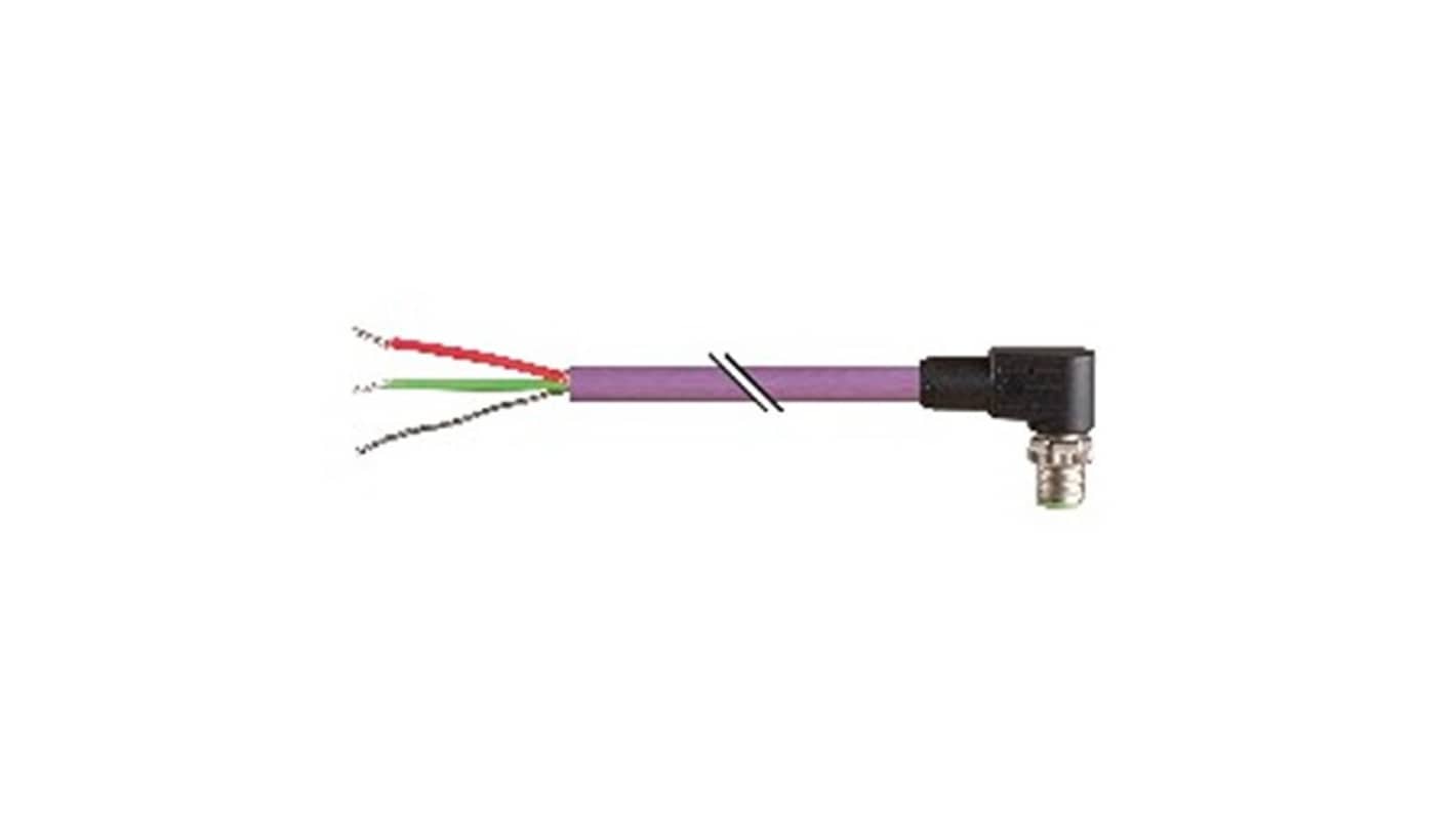B&R Right Angle Male 5 way M12 to Unterminated Actuator/Sensor Cable, 15m