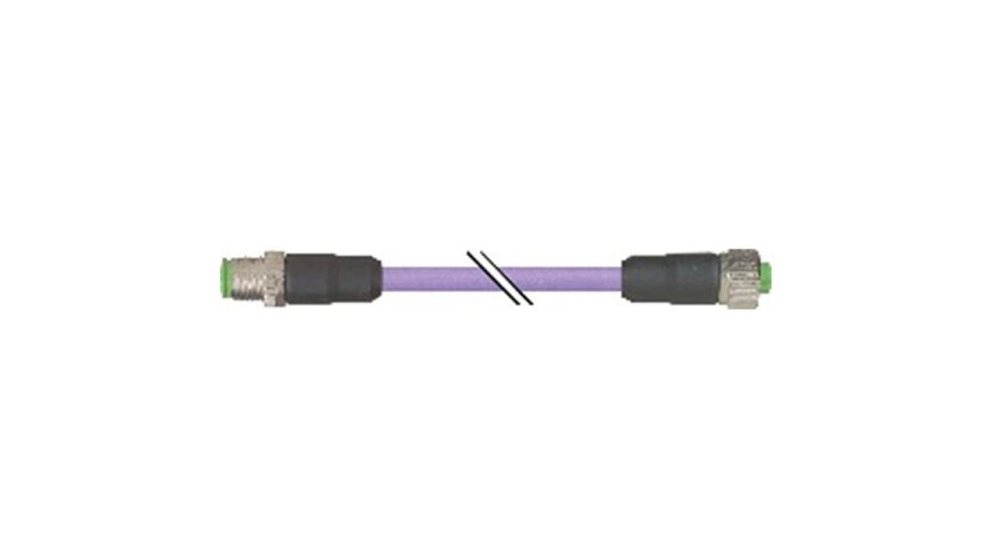 B&R Straight Male 5 way M12 to Straight Female 5 way 5 Pin Header Actuator/Sensor Cable, 20m