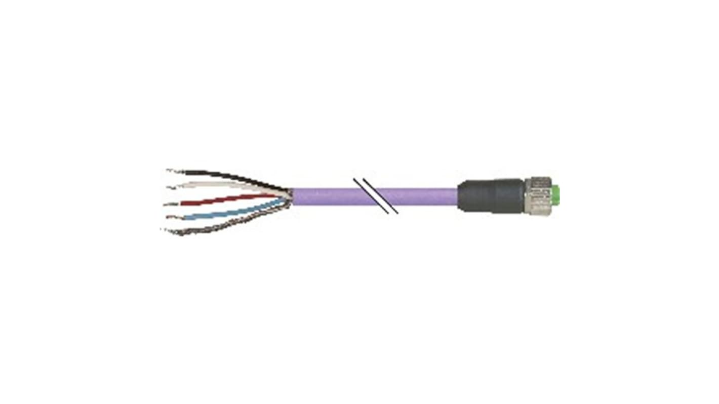 B&R Straight Female 5 way 5 Pin Header to Unterminated Actuator/Sensor Cable, 50m