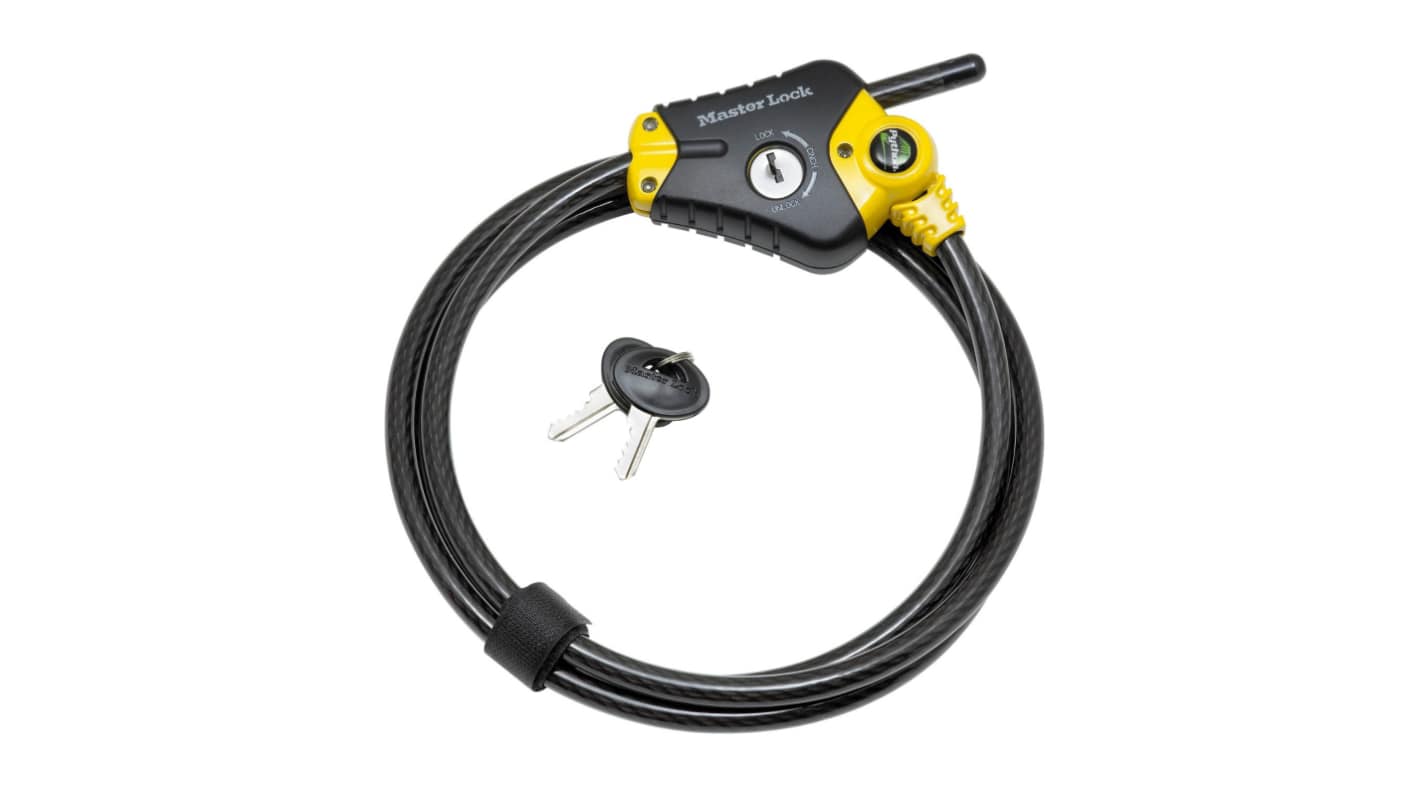 Master Lock Yellow/Black 1-Lock Stainless Steel Lockout Cable, 10mm Shackle