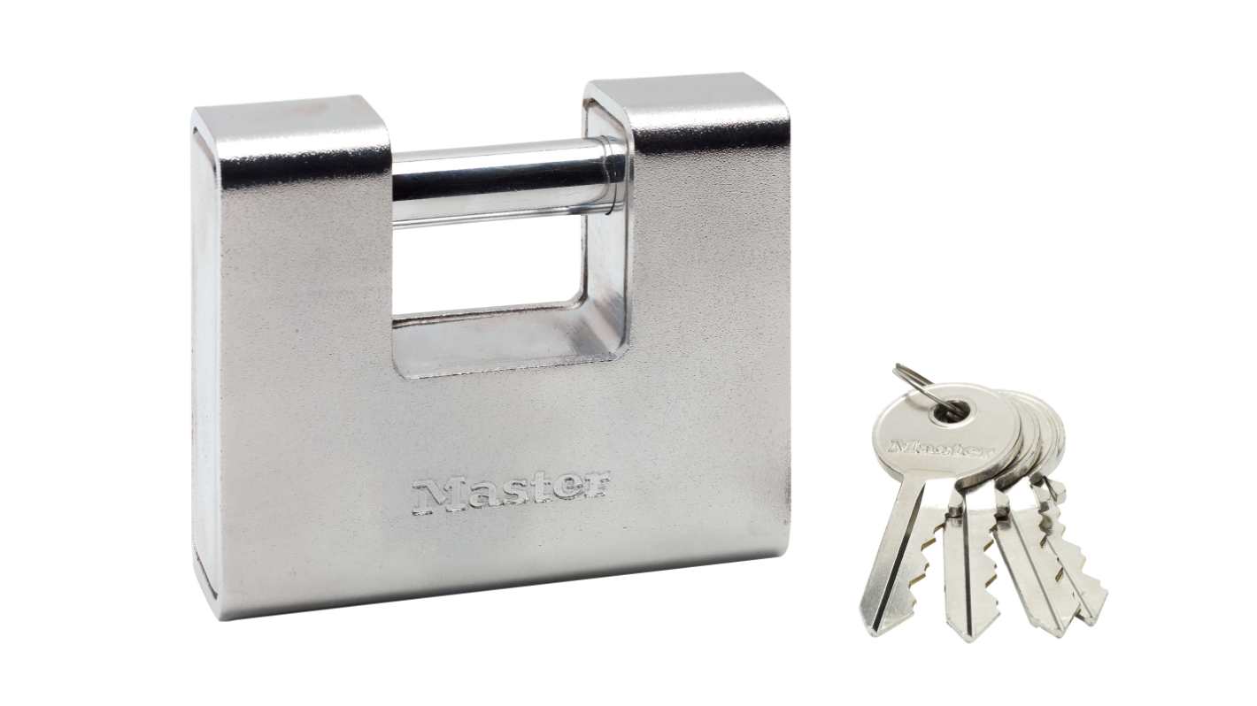 Master Lock Padlock Weatherproof Zinc Padlock, Keyed Alike, 12mm Shackle, 90mm Body