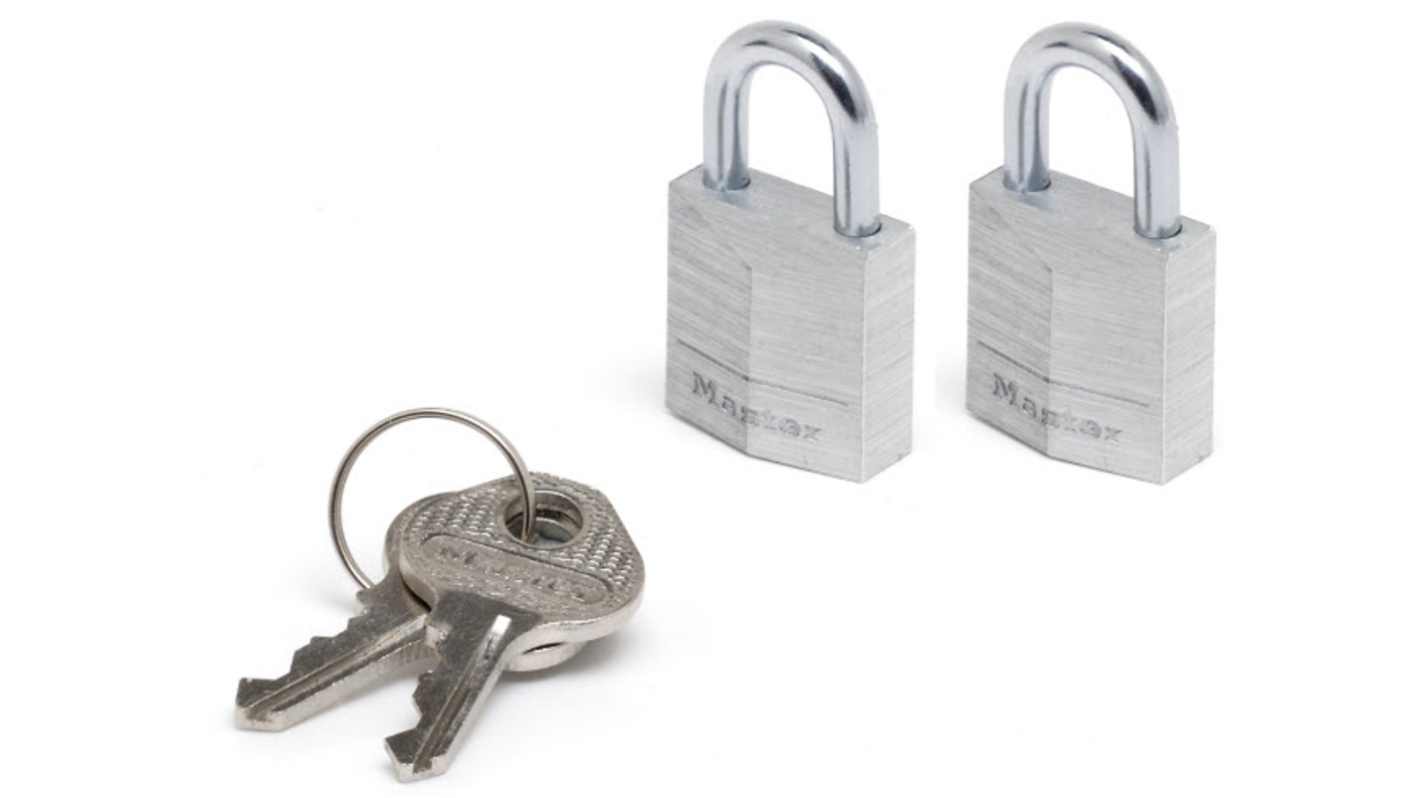 Master Lock Padlock Weatherproof Aluminium Padlock, Keyed Alike, 3mm Shackle, 20mm Body