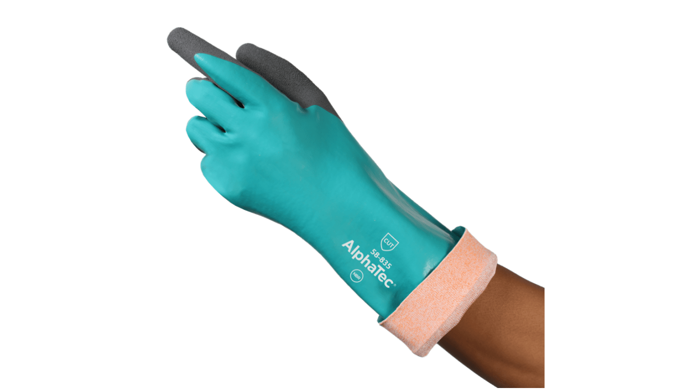 Ansell AlphaTec 58835 Grey HPPE Assembly, Automotive Industry, Construction, Emergency Services Work Gloves, Size 8,