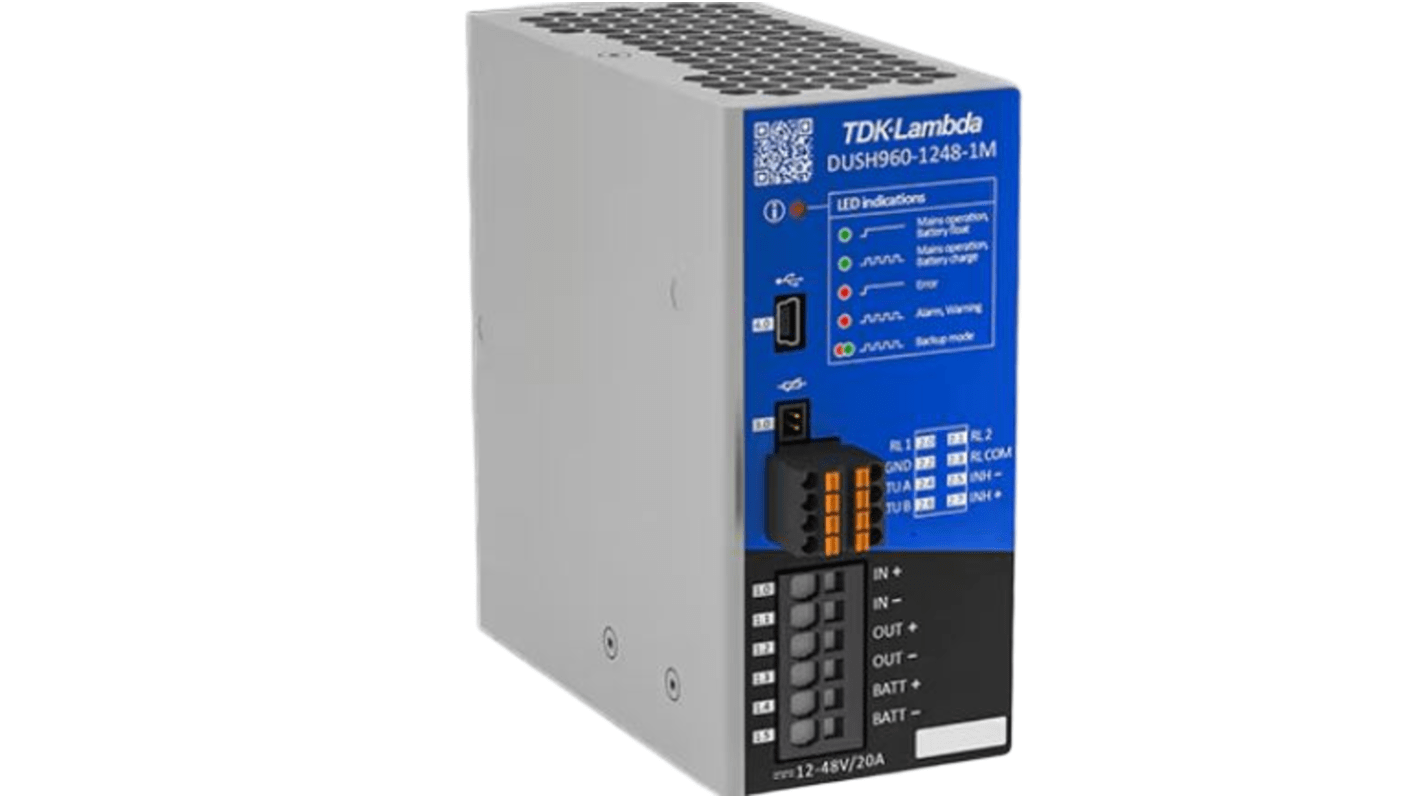 DUSH96012481M TDKLambda DUSH960 1248 DIN Rail Power Supply, 10 To 