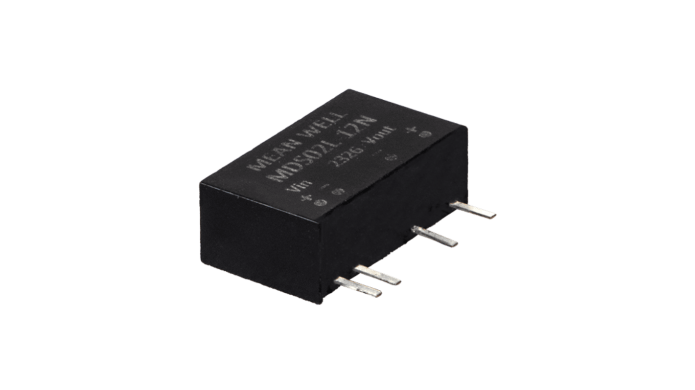 MEAN WELL MDS02M DC-DC Converter, 12V dc/ 17 → 167mA Output, 10.8 → 13.2 V dc Input, 2W, Through Hole,