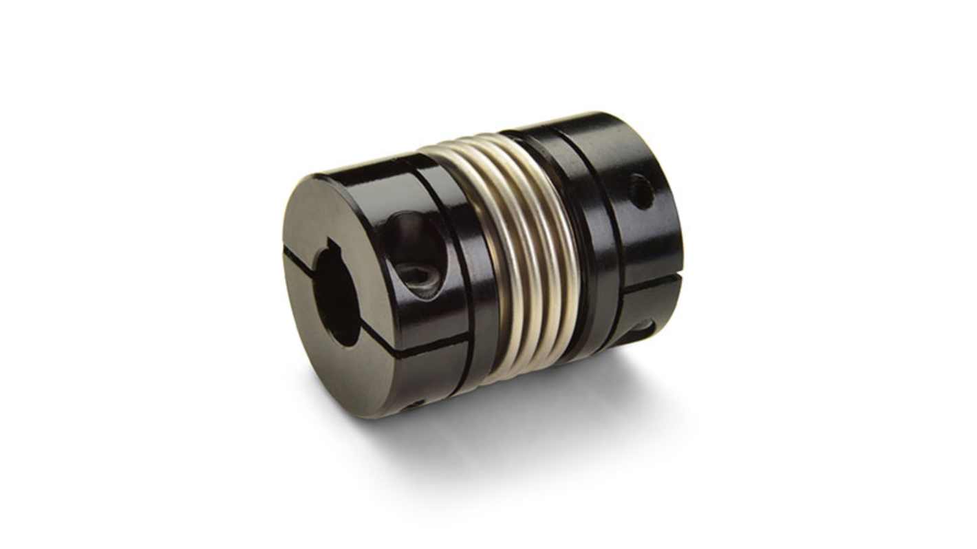 Ruland Bellows Coupling, 57.2mm Outside Diameter, 14 mm, 28 mm Bore, 82.2mm Length Flexible Coupling