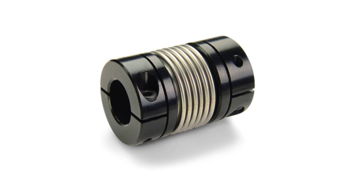 Ruland Bellows Coupling, 19.1mm Outside Diameter, 5 mm, 6 mm Bore, 34.4mm Length Flexible Coupling