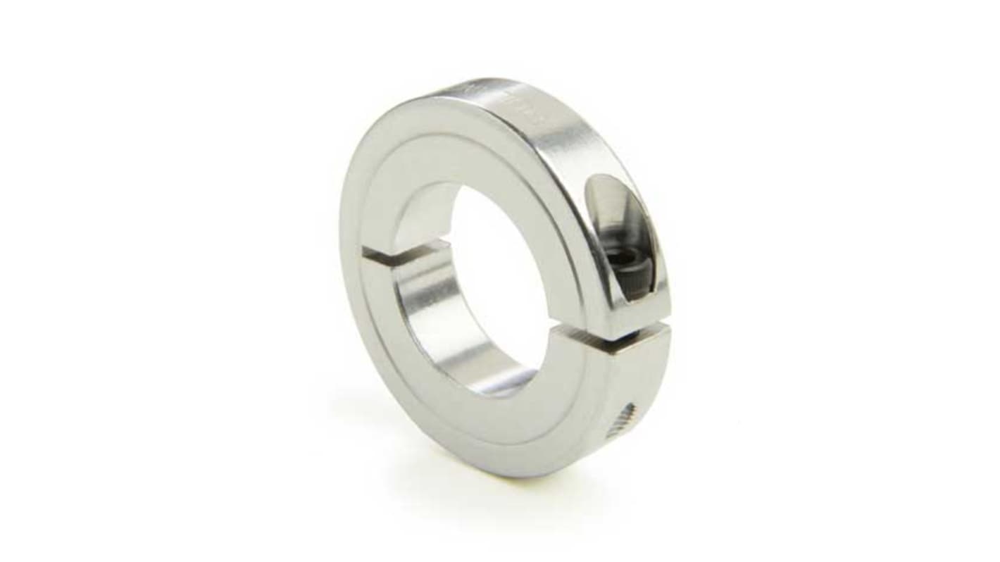 Ruland Shaft Collar, One Piece, Clamp, Bore 30mm, OD 60mm, W 12mm, Aluminium