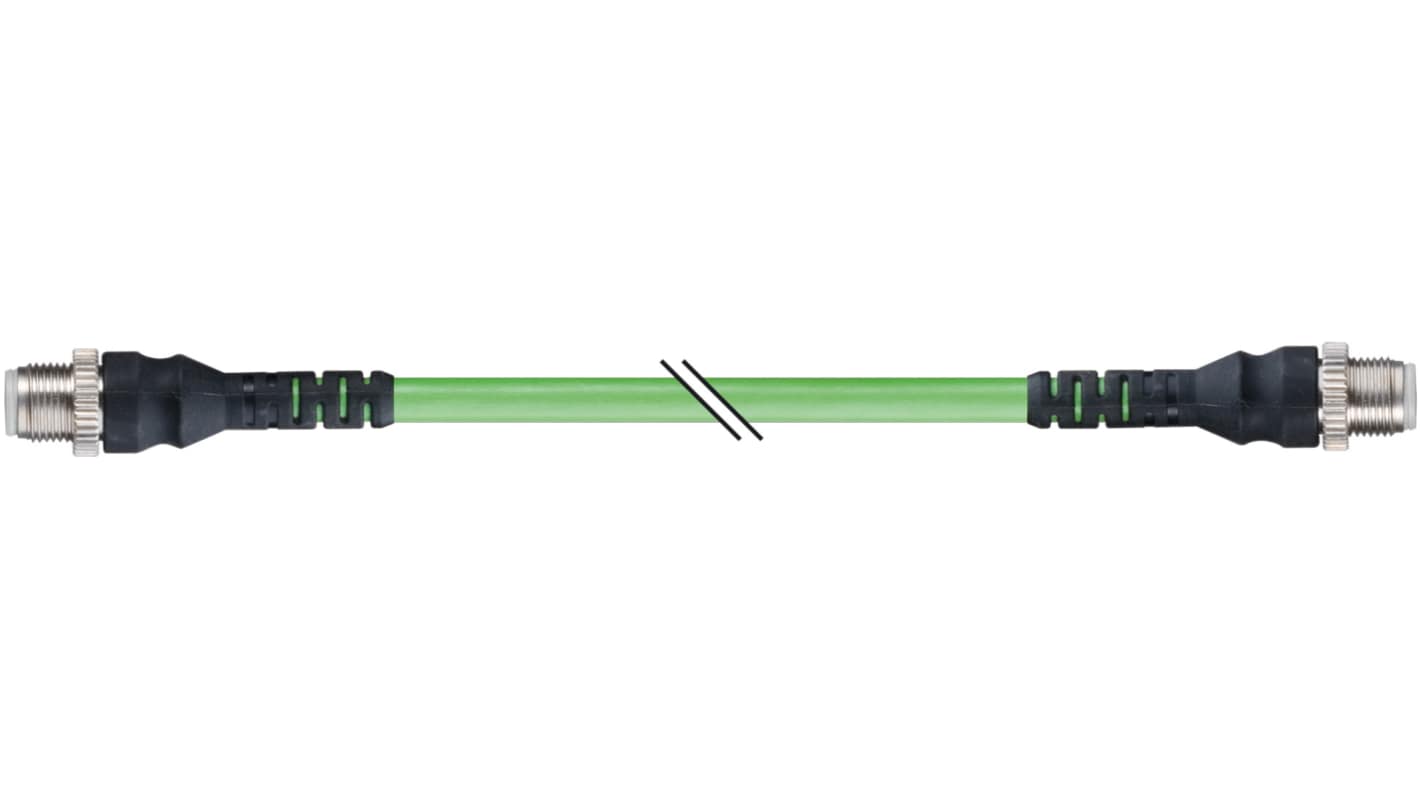 B&R Straight Male 4 way M12 to Straight Male 4 way M12 Cable, 75m