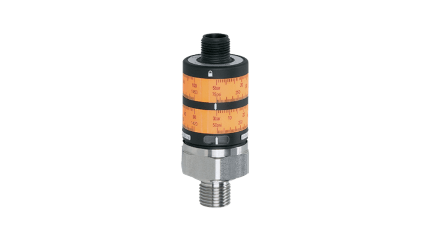 ifm electronic PK Series Pressure Switch, 0bar Min, 400bar Max, NPN Output, Relative Reading