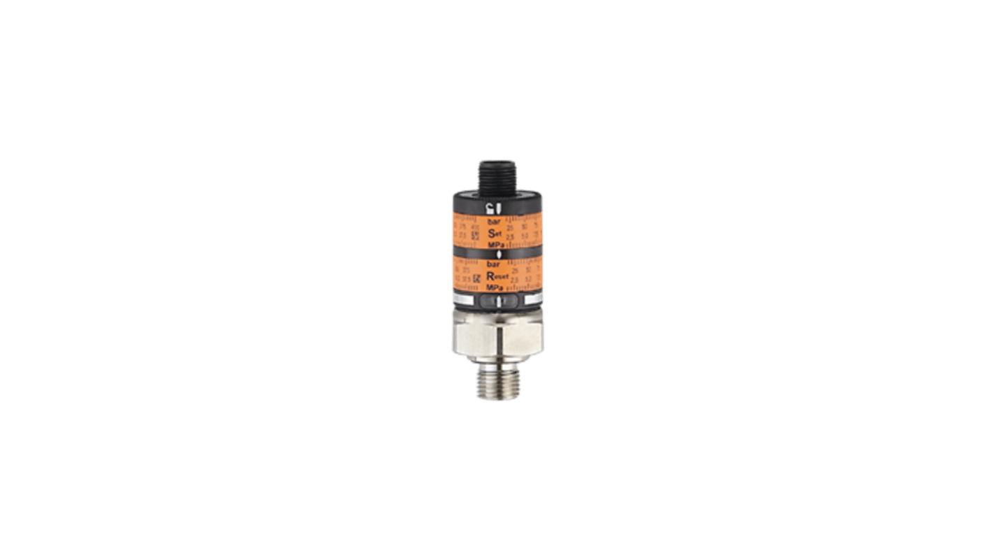 ifm electronic PK Series Pressure Switch, 0bar Min, 100bar Max, PNP Output, Relative Reading